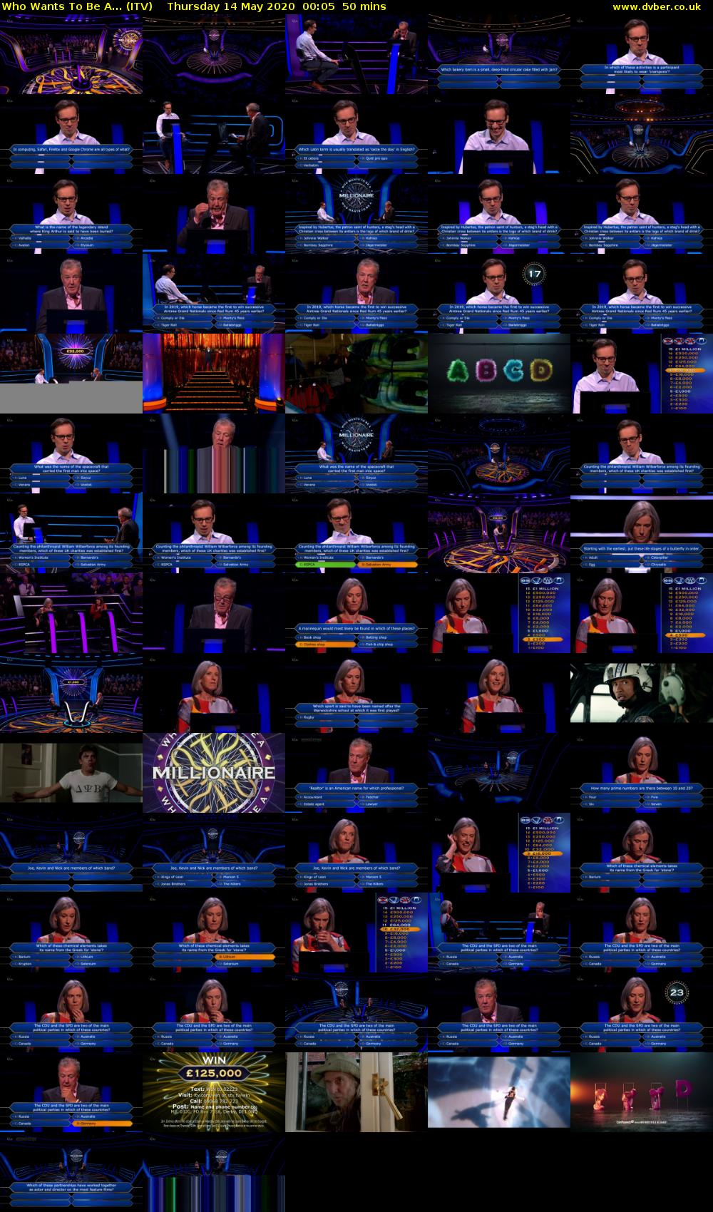 Who Wants To Be A... (ITV) Thursday 14 May 2020 00:05 - 00:55