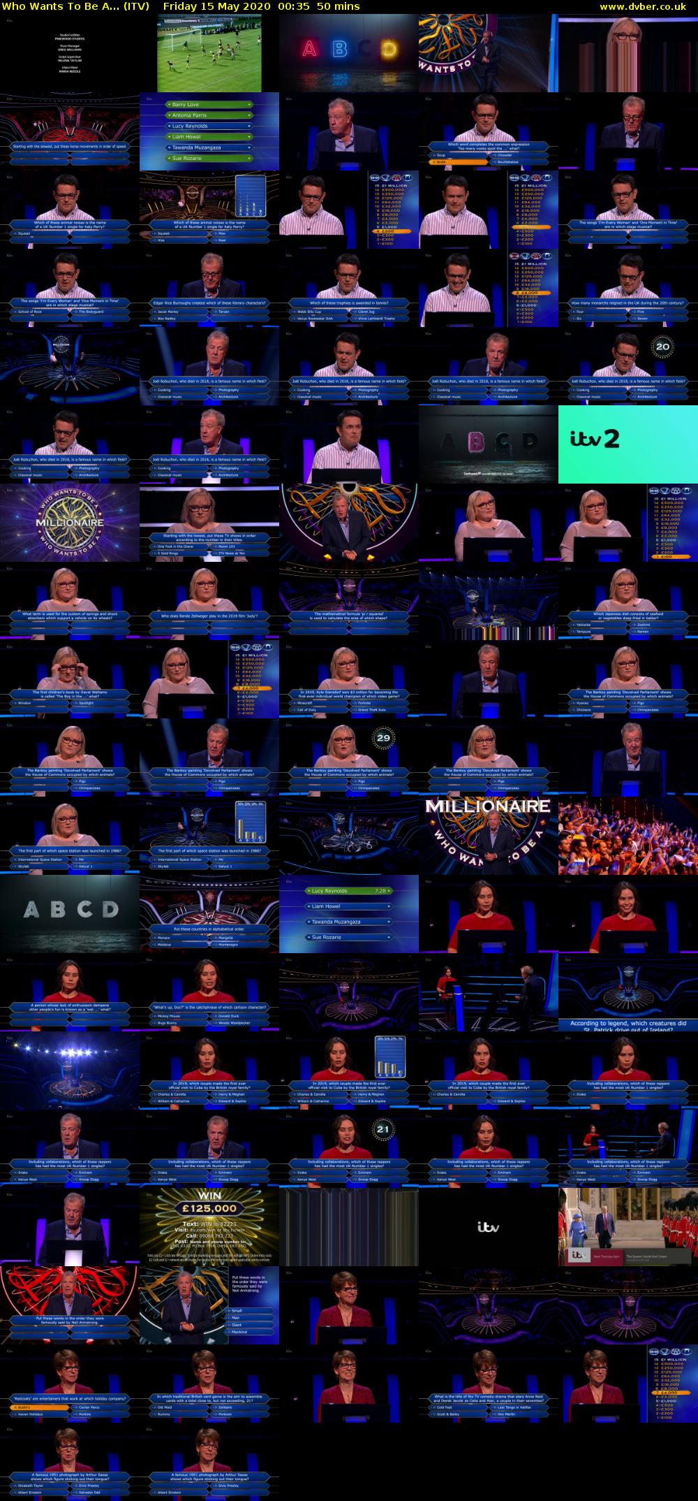 Who Wants To Be A... (ITV) Friday 15 May 2020 00:35 - 01:25