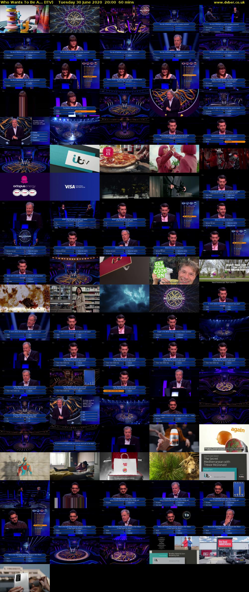 Who Wants To Be A... (ITV) Tuesday 30 June 2020 20:00 - 21:00