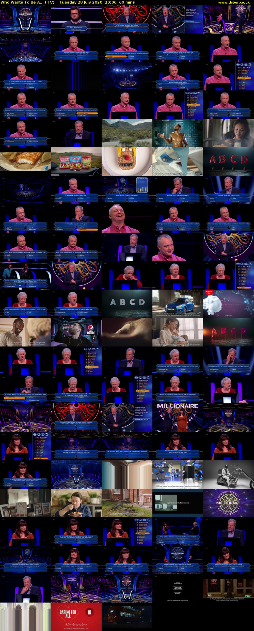 Who Wants To Be A... (ITV) Tuesday 28 July 2020 20:00 - 21:00