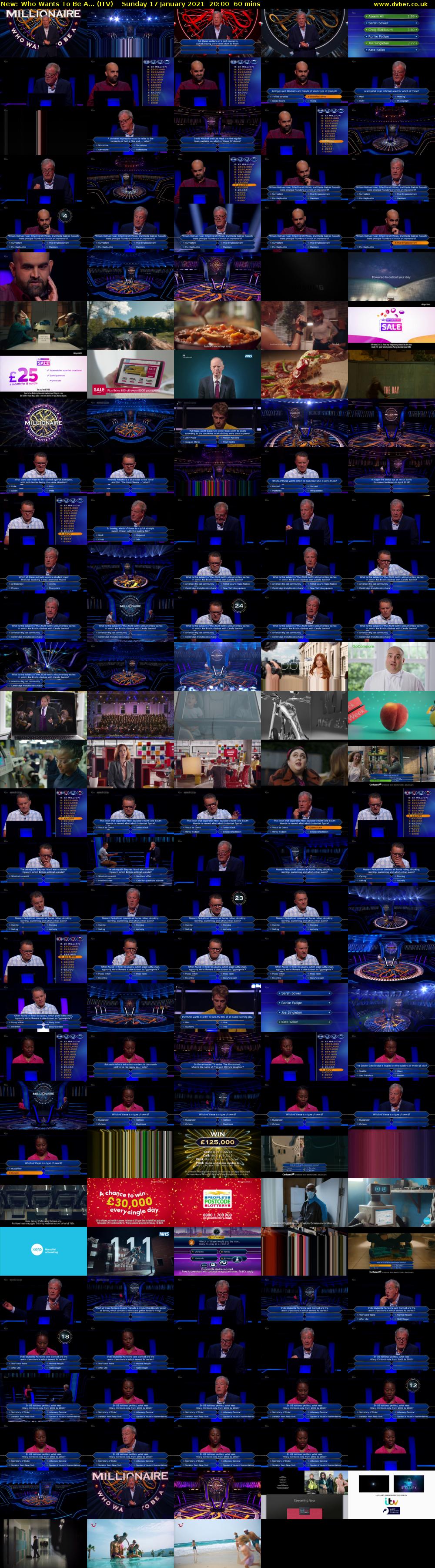 Who Wants To Be A... (ITV) Sunday 17 January 2021 20:00 - 21:00