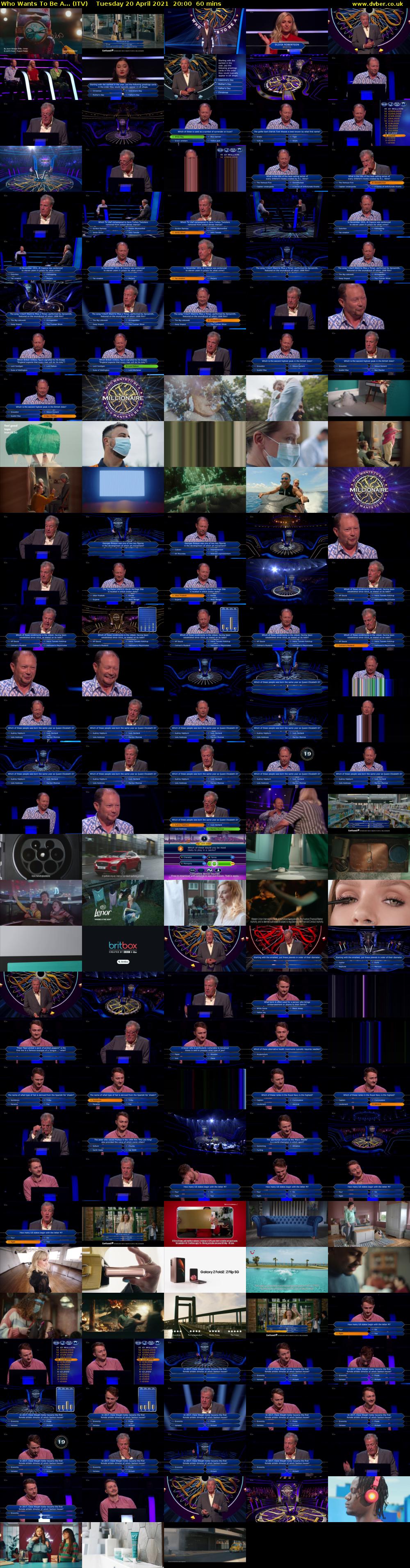 Who Wants To Be A... (ITV) Tuesday 20 April 2021 20:00 - 21:00
