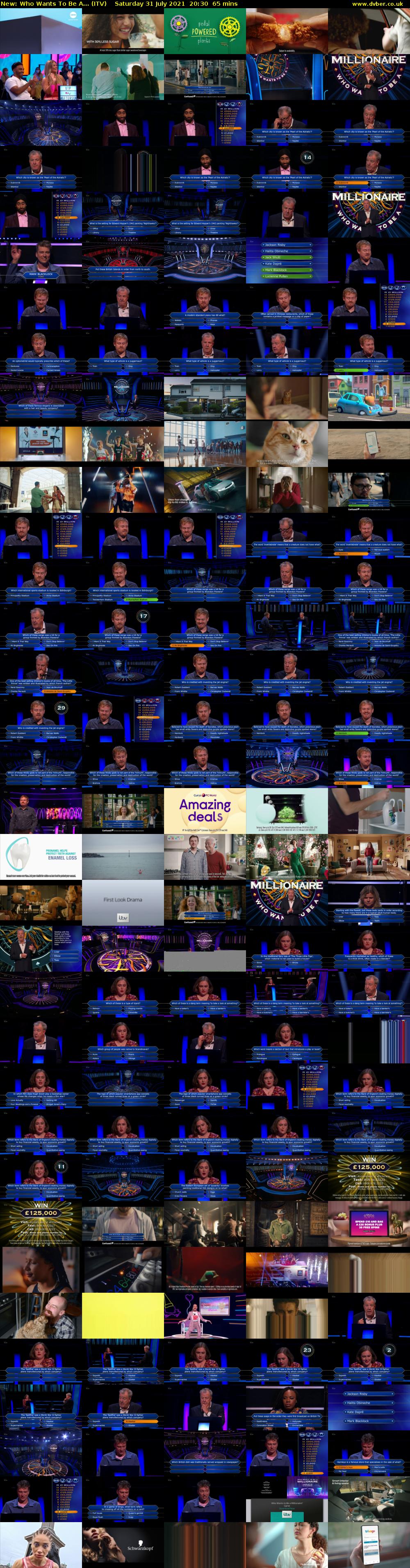 Who Wants To Be A... (ITV) Saturday 31 July 2021 20:30 - 21:35