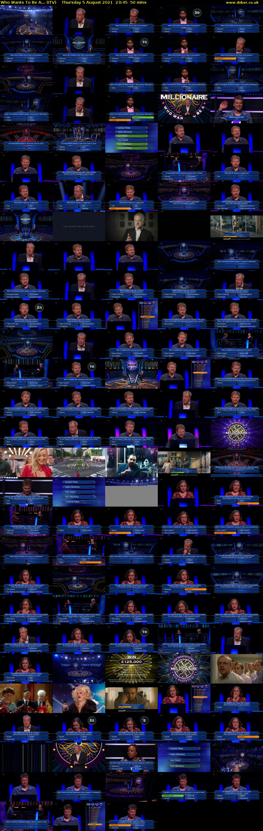 Who Wants To Be A... (ITV) Thursday 5 August 2021 23:45 - 00:35