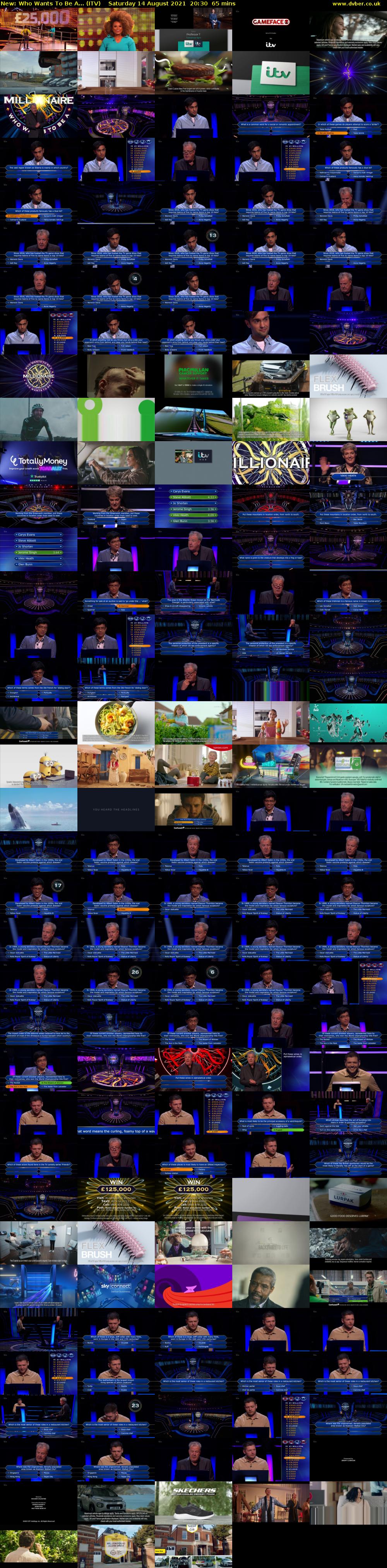 Who Wants To Be A... (ITV) Saturday 14 August 2021 20:30 - 21:35