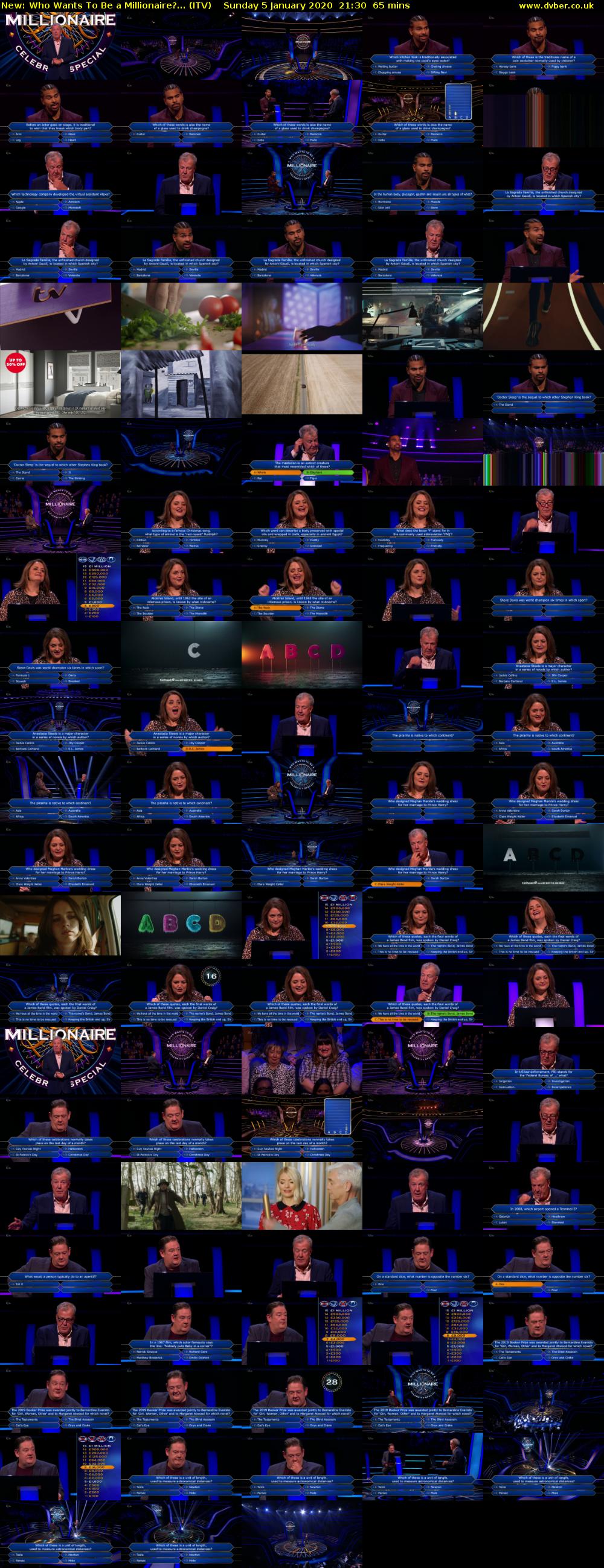 Who Wants To Be a Millionaire?... (ITV) Sunday 5 January 2020 21:30 - 22:35