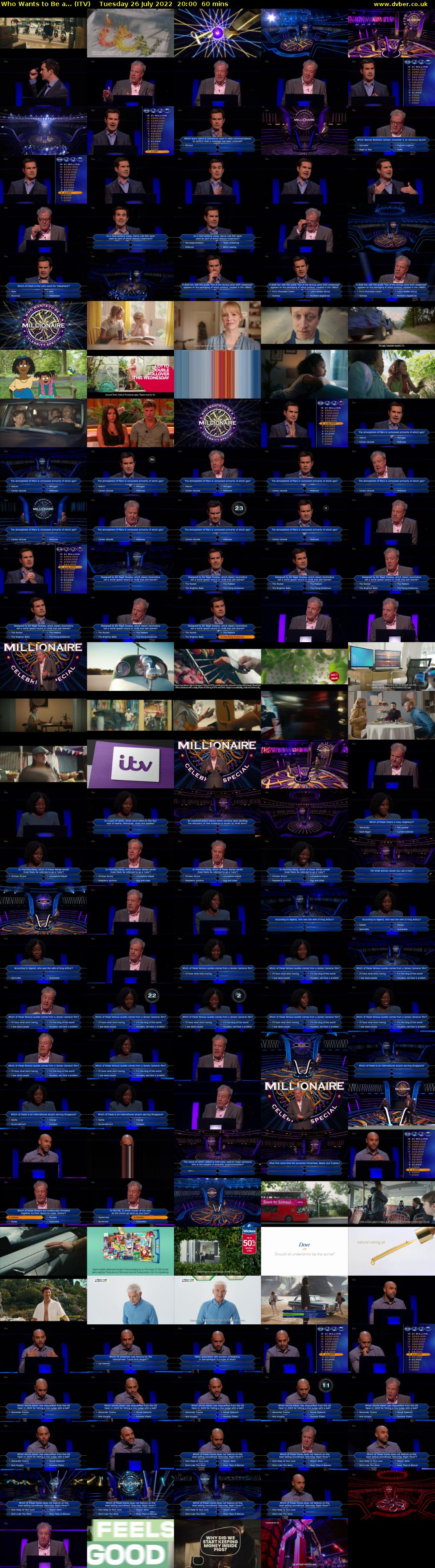 Who Wants to Be a... (ITV) Tuesday 26 July 2022 20:00 - 21:00