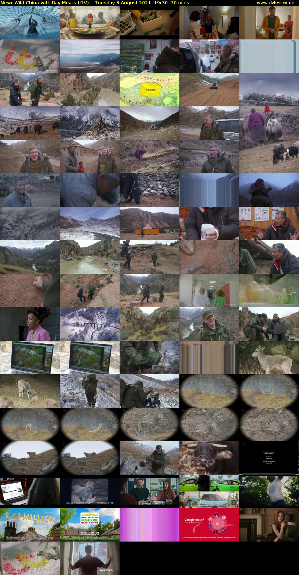 Wild China with Ray Mears (ITV) Tuesday 3 August 2021 19:30 - 20:00