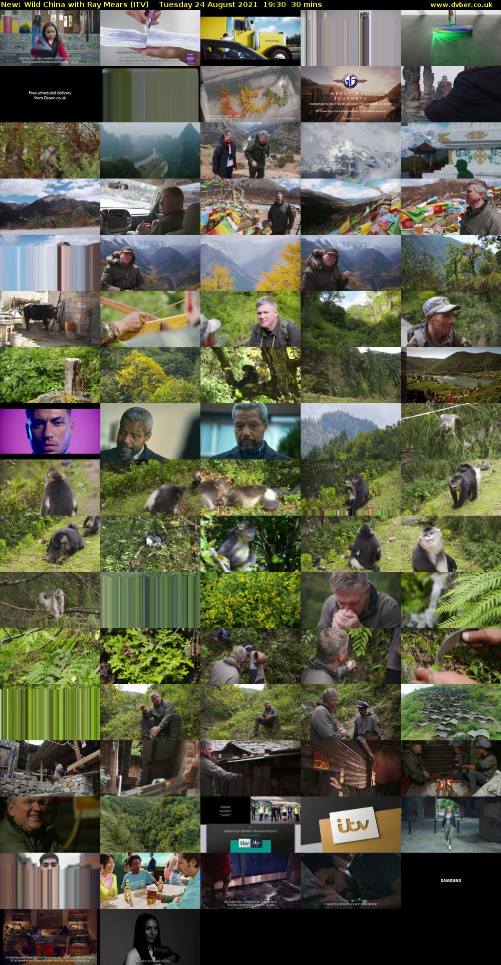 Wild China with Ray Mears (ITV) Tuesday 24 August 2021 19:30 - 20:00