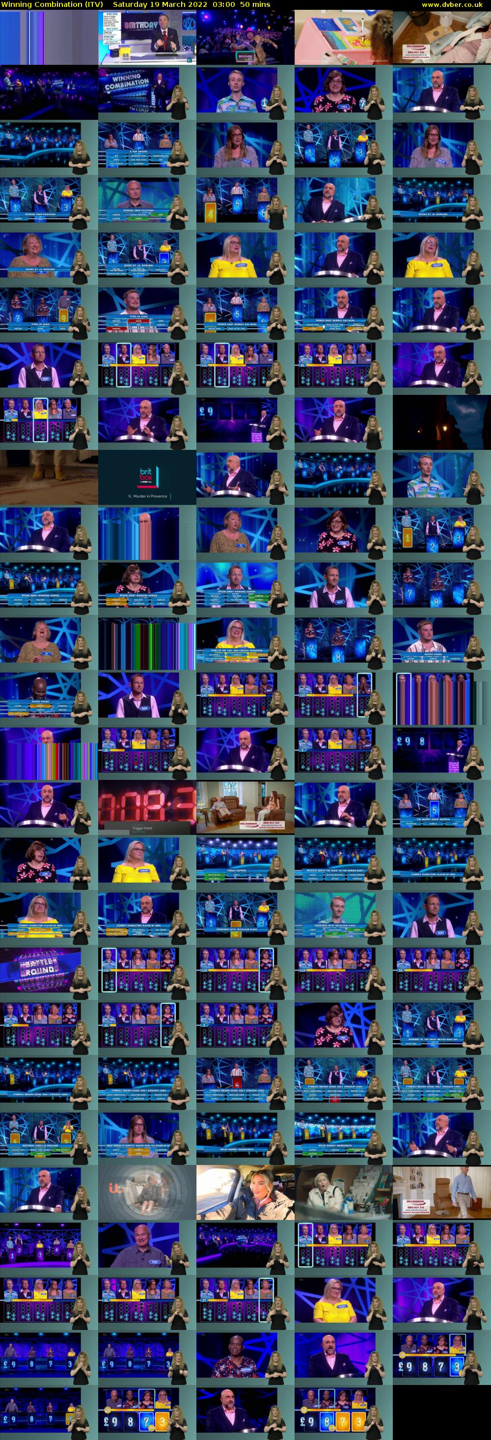 Winning Combination (ITV) Saturday 19 March 2022 03:00 - 03:50
