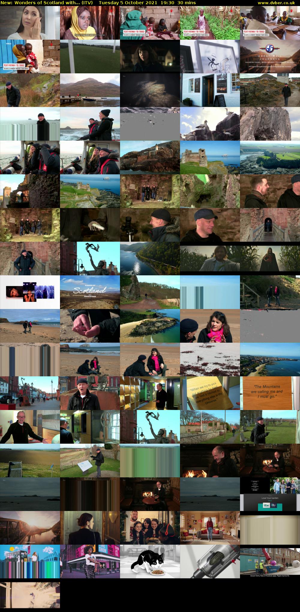 Wonders of Scotland with... (ITV) Tuesday 5 October 2021 19:30 - 20:00