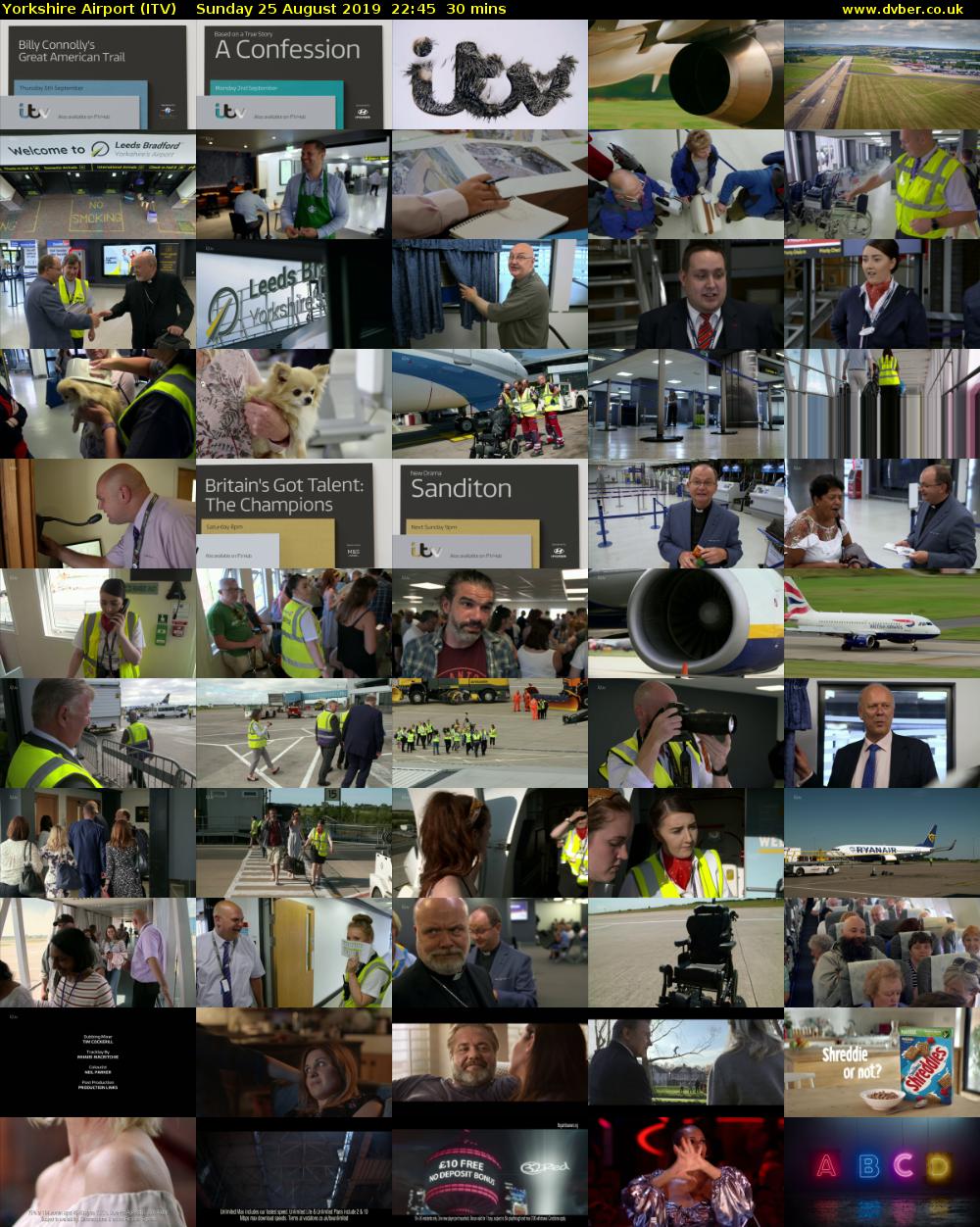 Yorkshire Airport (ITV) Sunday 25 August 2019 22:45 - 23:15