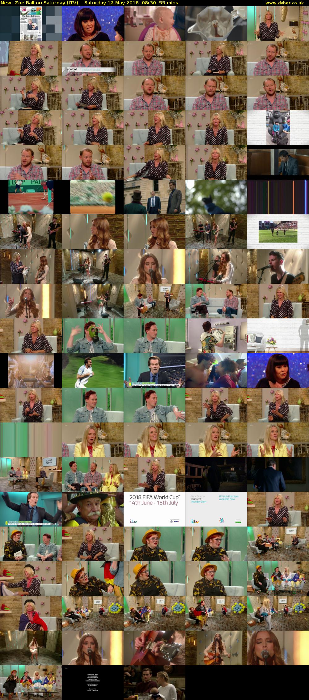 Zoe Ball on Saturday (ITV) Saturday 12 May 2018 08:30 - 09:25