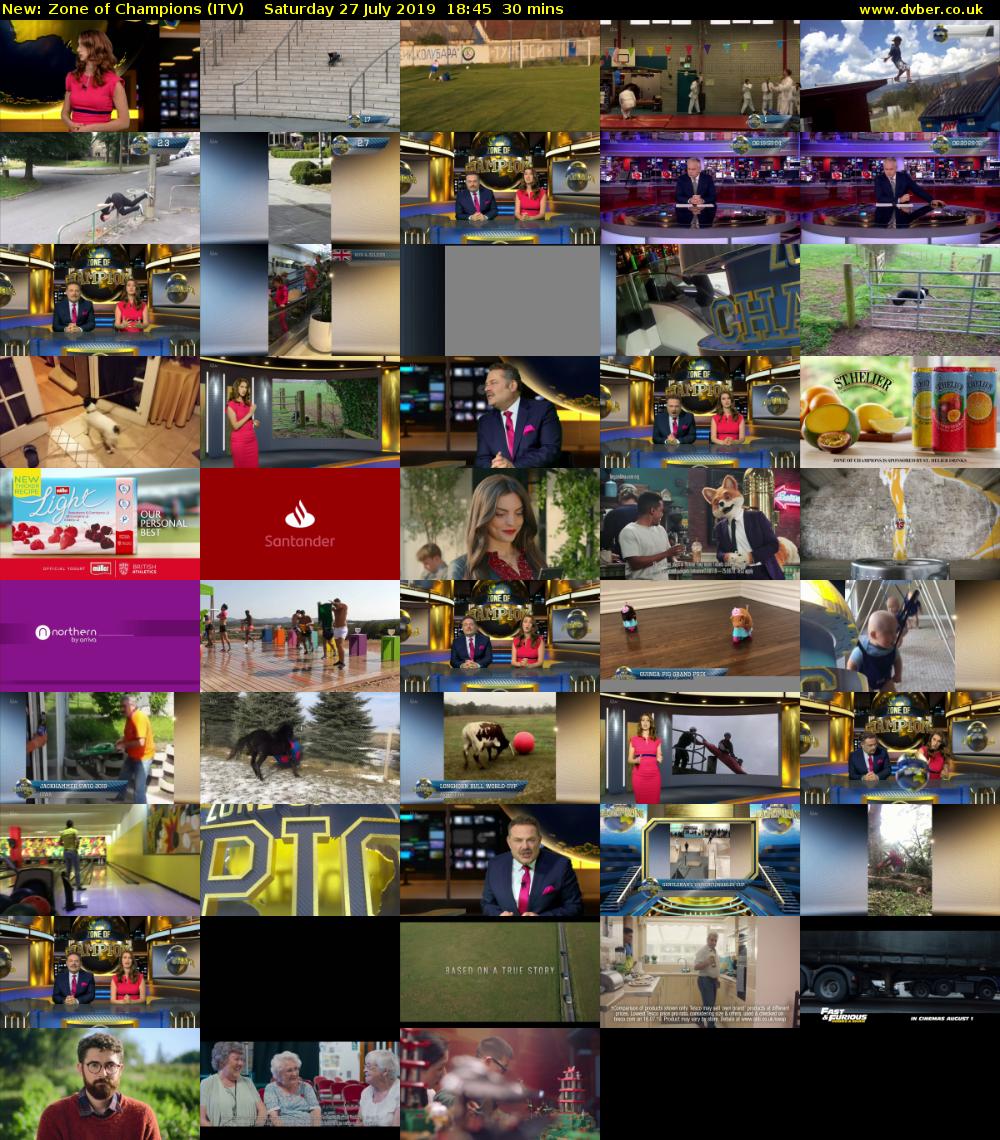 Zone of Champions (ITV) Saturday 27 July 2019 18:45 - 19:15