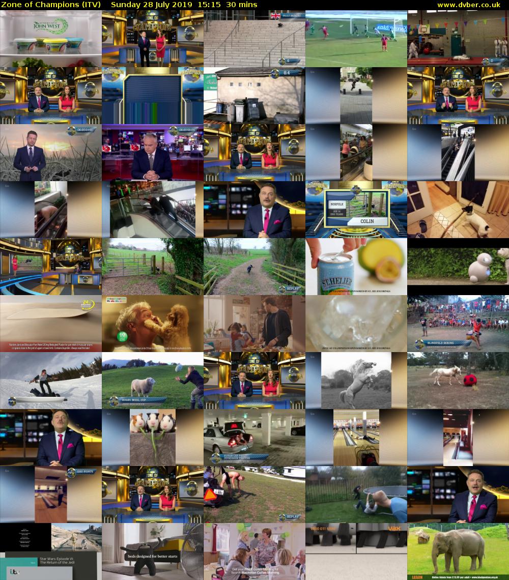 Zone of Champions (ITV) Sunday 28 July 2019 15:15 - 15:45