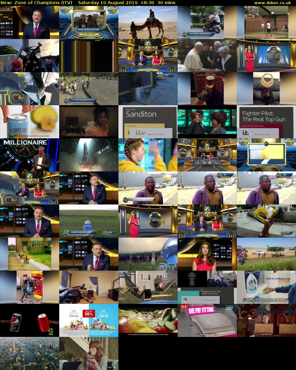Zone of Champions (ITV) Saturday 10 August 2019 18:30 - 19:00