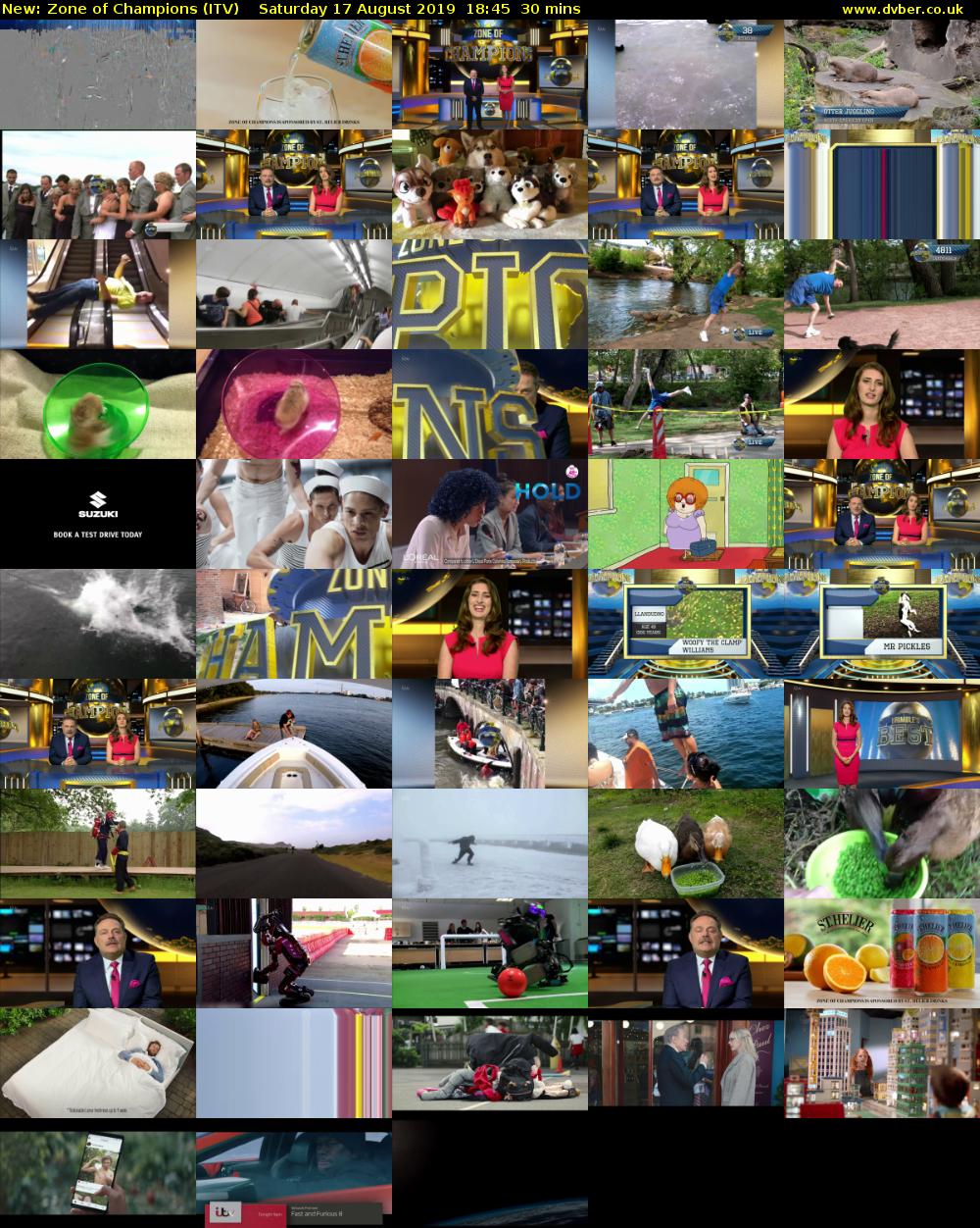 Zone of Champions (ITV) Saturday 17 August 2019 18:45 - 19:15