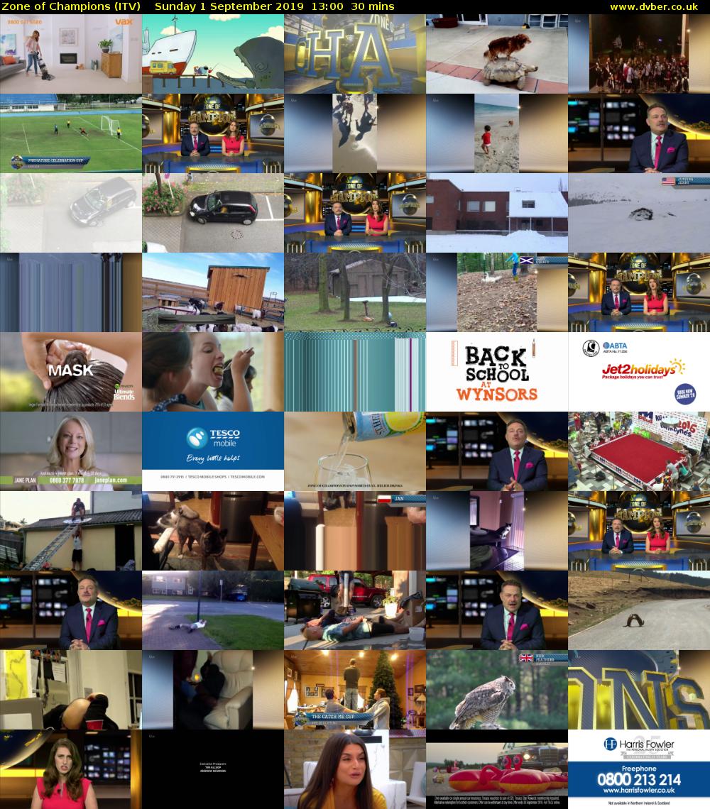 Zone of Champions (ITV) Sunday 1 September 2019 13:00 - 13:30