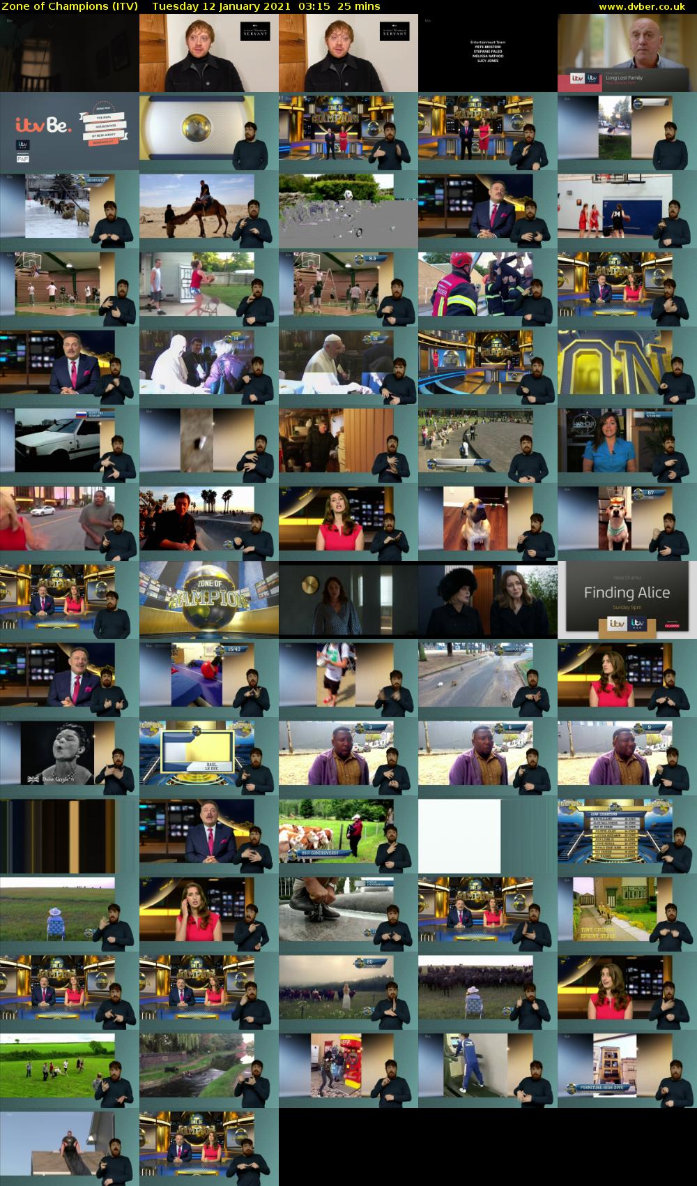 Zone of Champions (ITV) Tuesday 12 January 2021 03:15 - 03:40