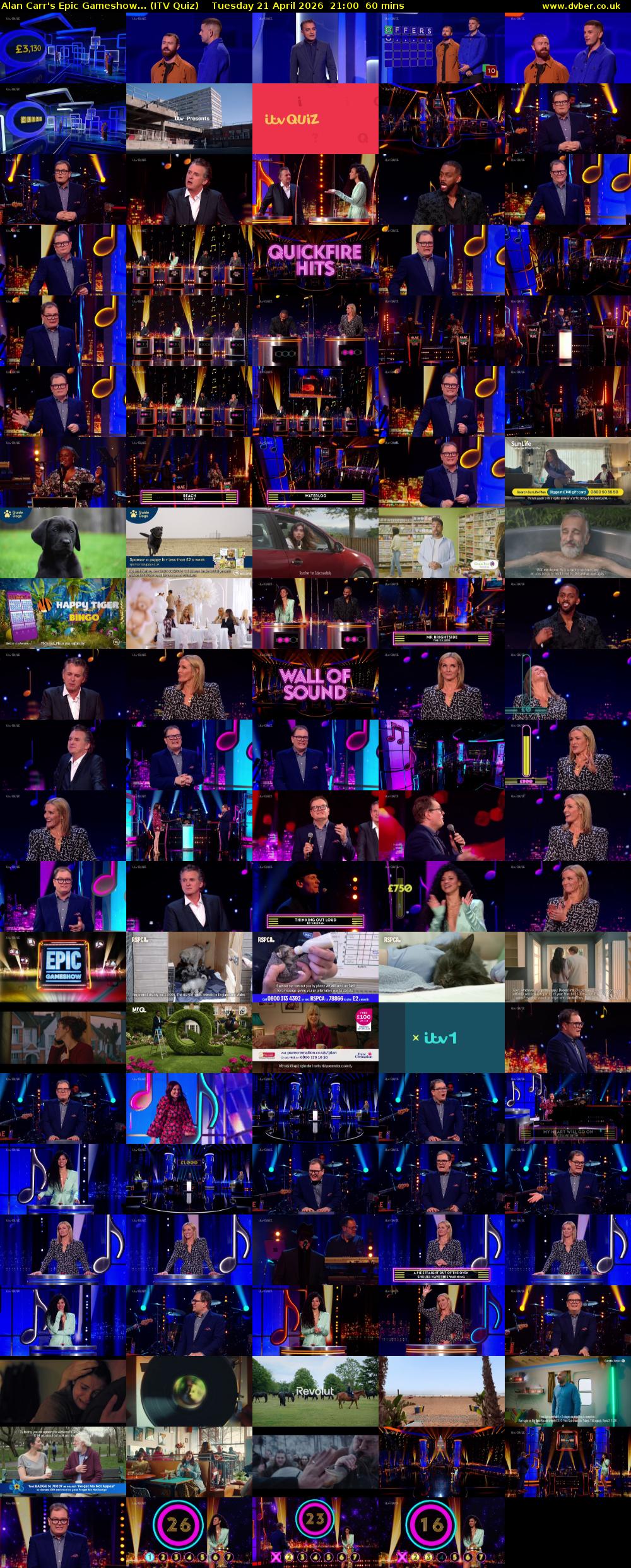 Alan Carr's Epic Gameshow... (ITV Quiz) Tuesday 21 April 2026 21:00 - 22:00