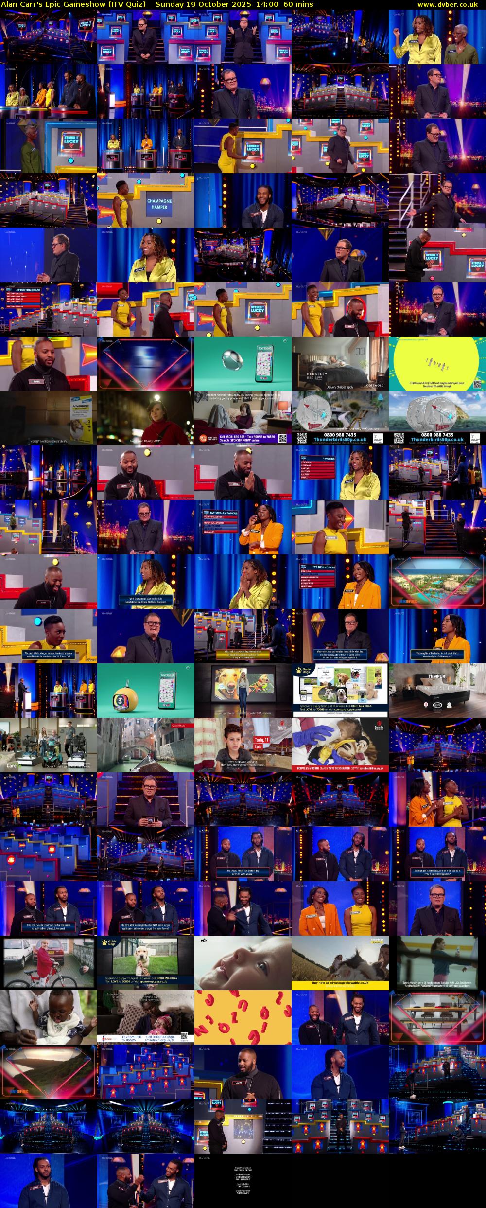 Alan Carr's Epic Gameshow (ITV Quiz) Sunday 19 October 2025 14:00 - 15:00