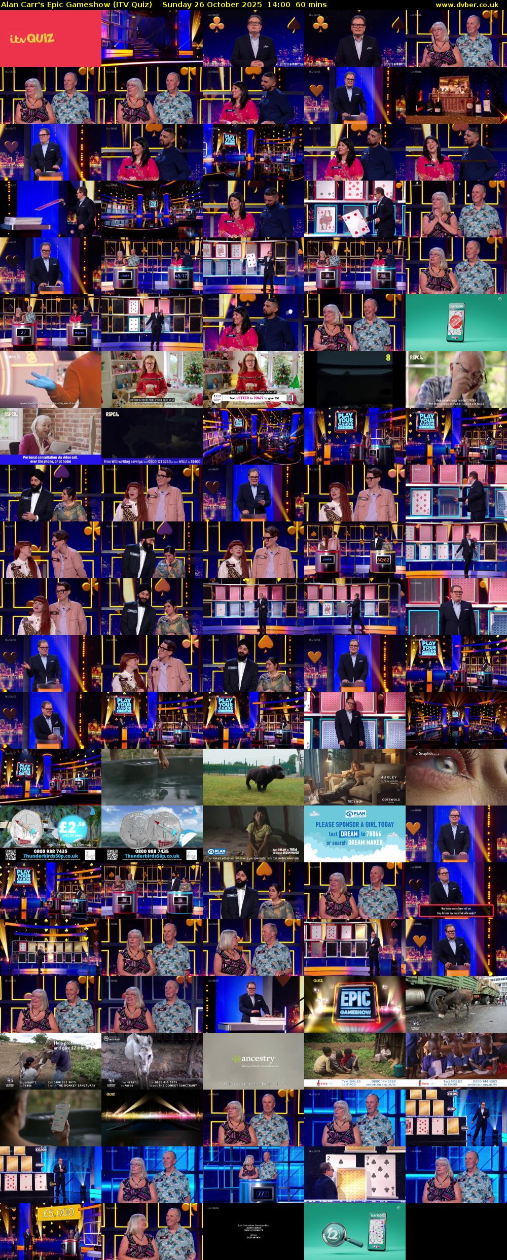 Alan Carr's Epic Gameshow (ITV Quiz) Sunday 26 October 2025 14:00 - 15:00