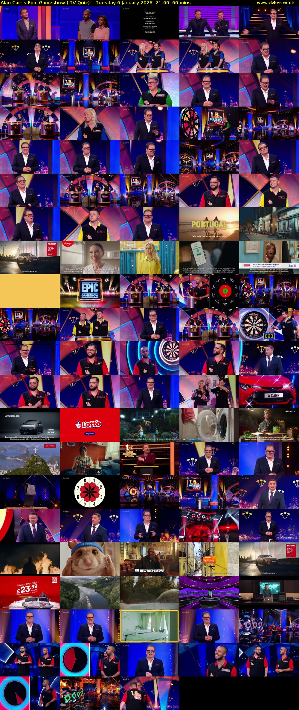 Alan Carr's Epic Gameshow (ITV Quiz) Tuesday 6 January 2026 21:00 - 22:00