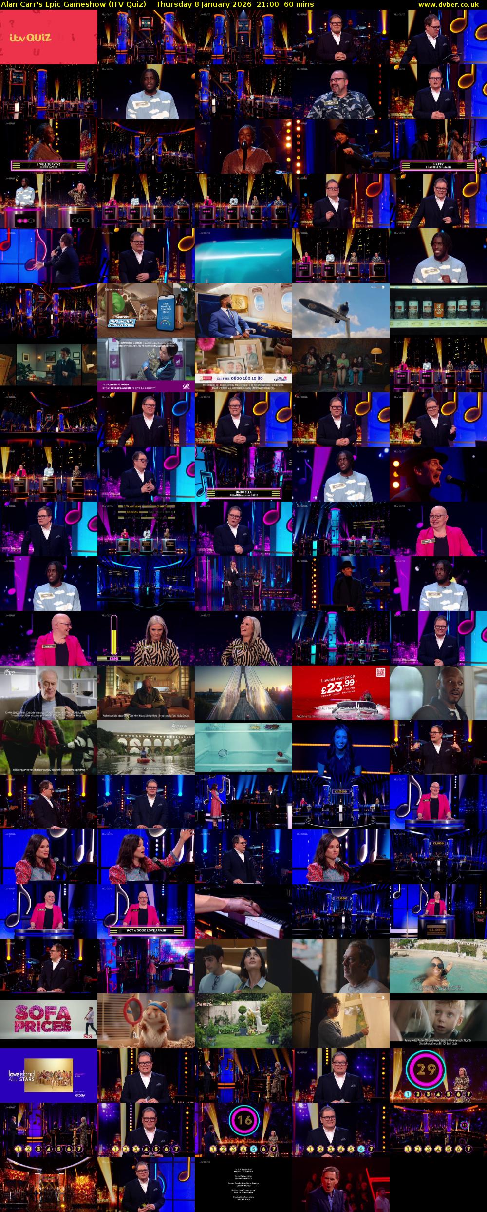 Alan Carr's Epic Gameshow (ITV Quiz) Thursday 8 January 2026 21:00 - 22:00