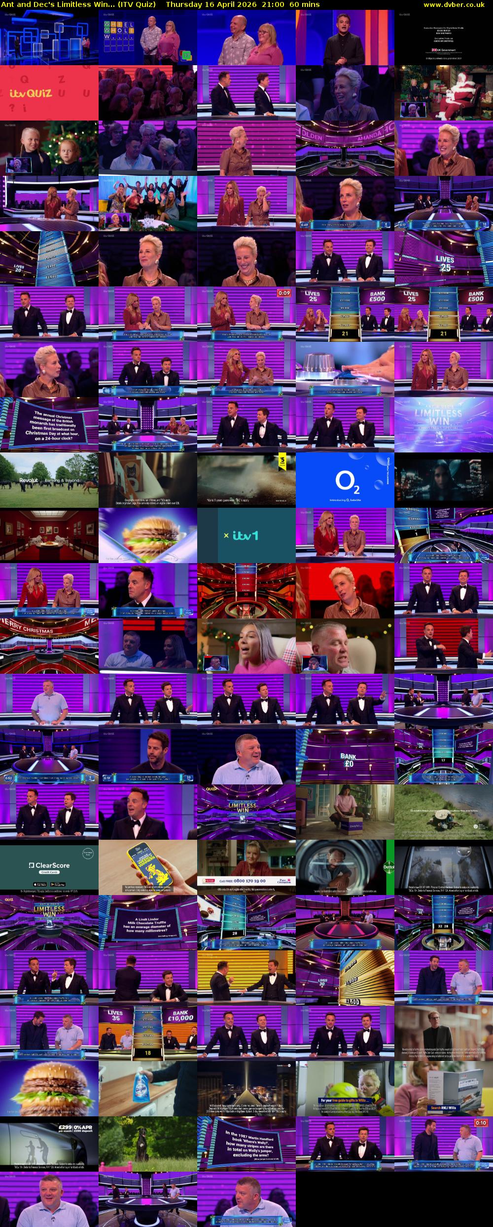 Ant and Dec's Limitless Win... (ITV Quiz) Thursday 16 April 2026 21:00 - 22:00