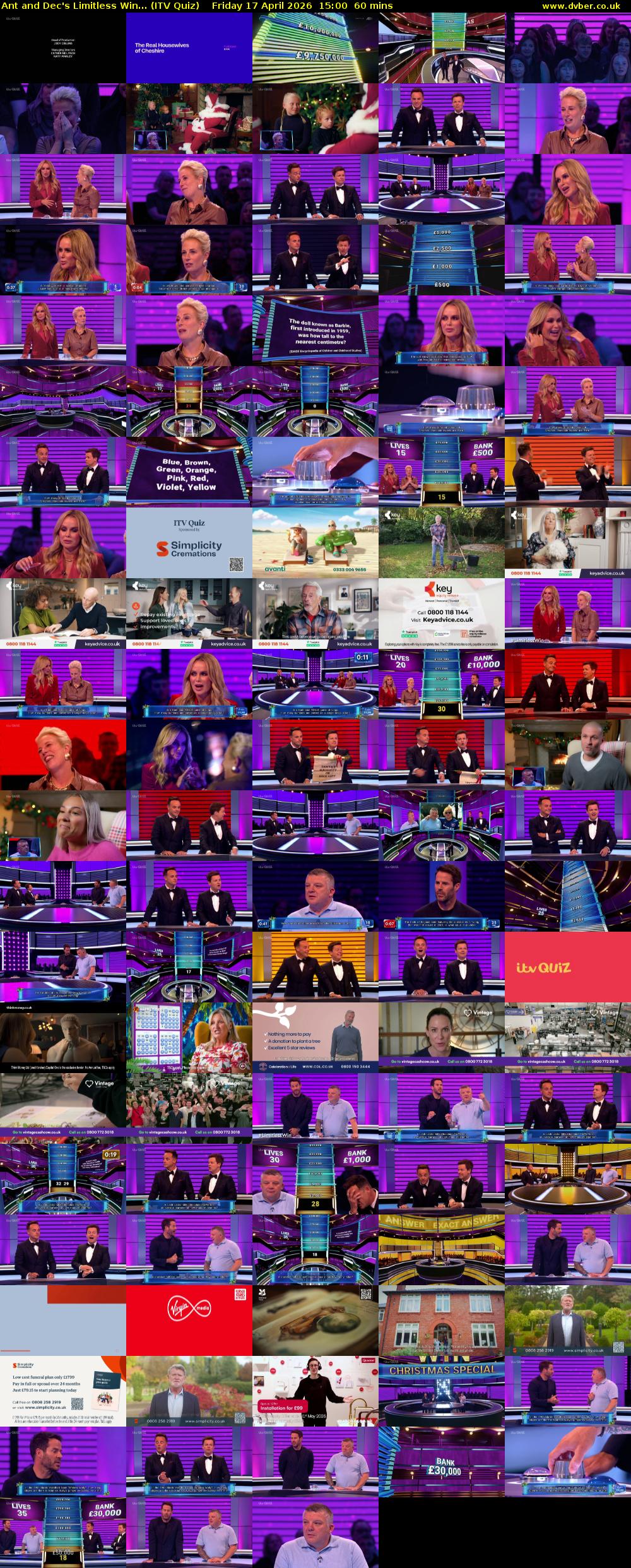 Ant and Dec's Limitless Win... (ITV Quiz) Friday 17 April 2026 15:00 - 16:00