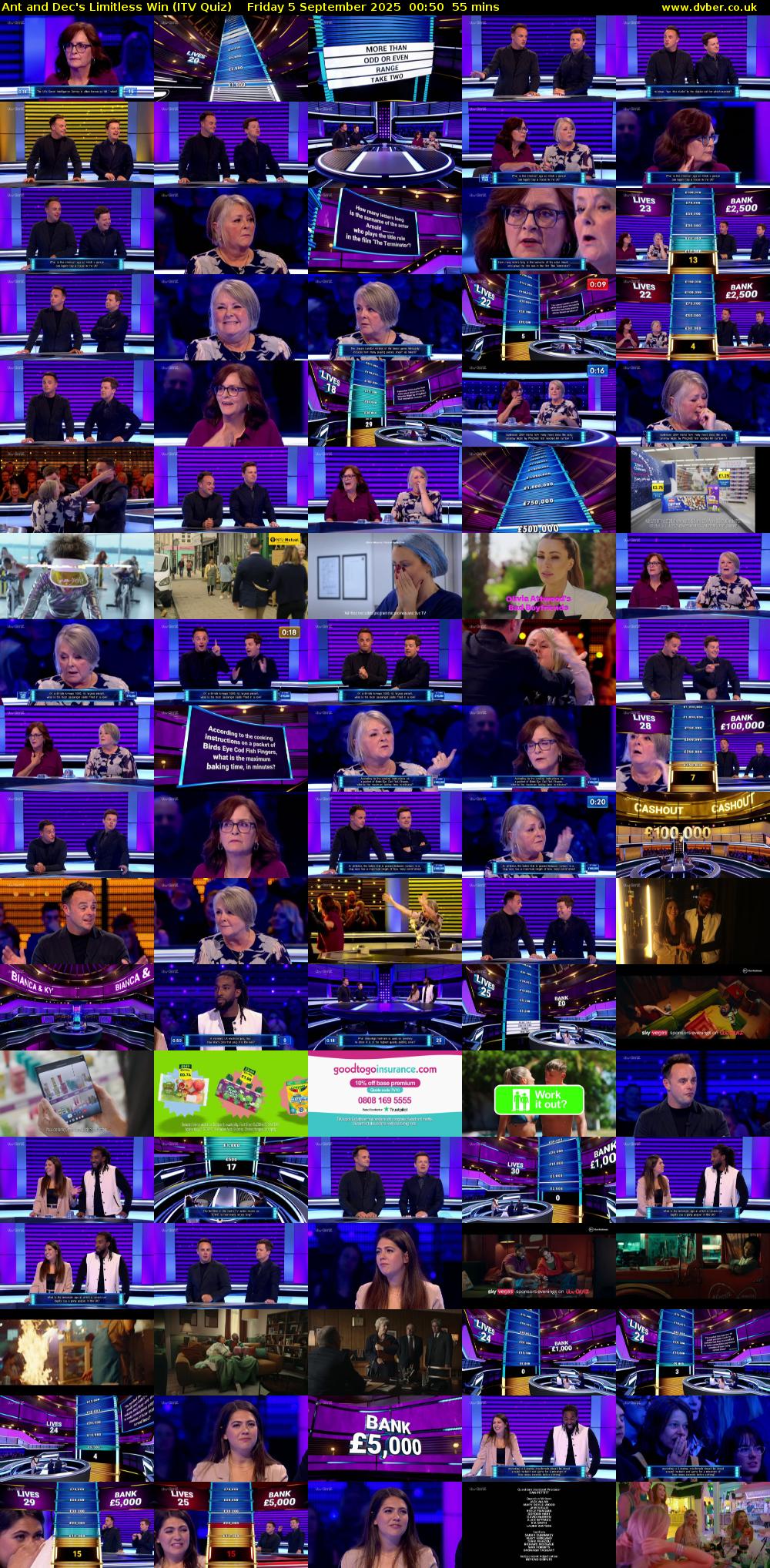 Ant and Dec's Limitless Win (ITV Quiz) Friday 5 September 2025 00:50 - 01:45