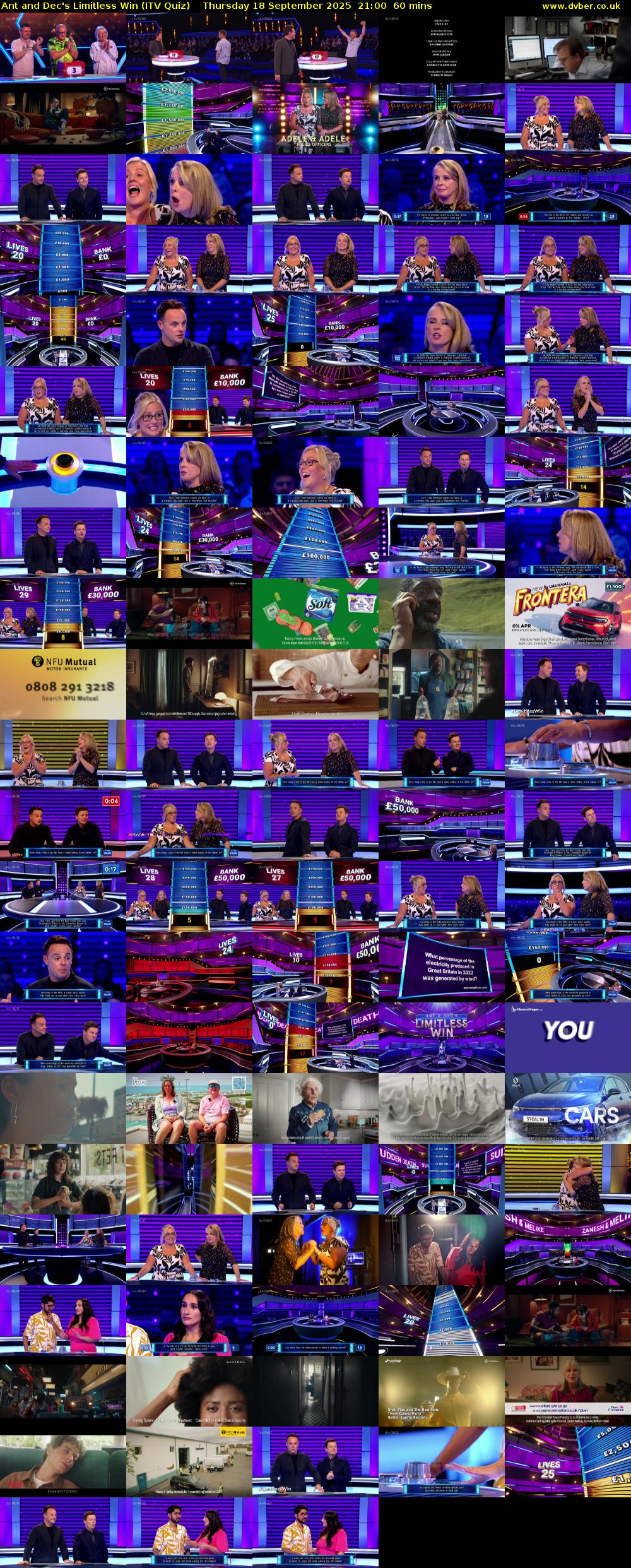Ant and Dec's Limitless Win (ITV Quiz) Thursday 18 September 2025 21:00 - 22:00