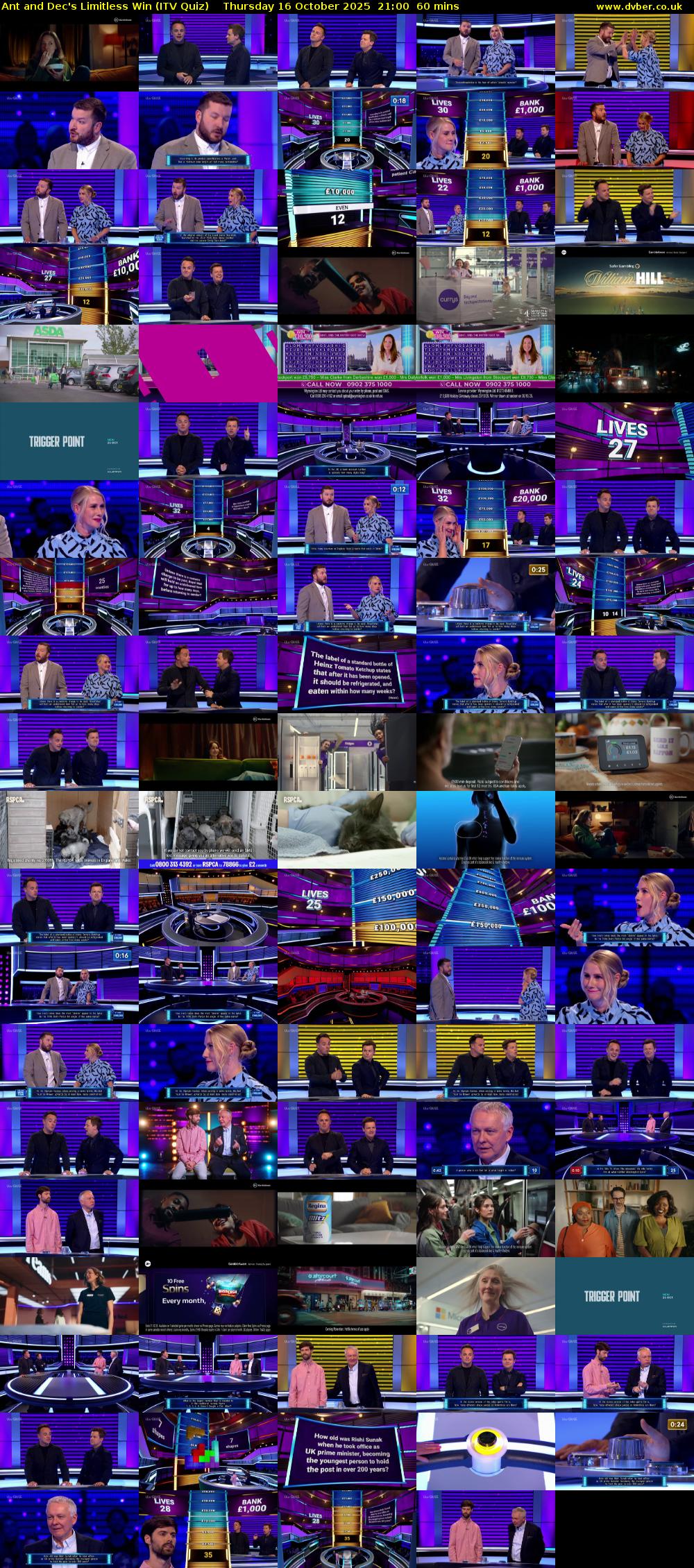 Ant and Dec's Limitless Win (ITV Quiz) Thursday 16 October 2025 21:00 - 22:00