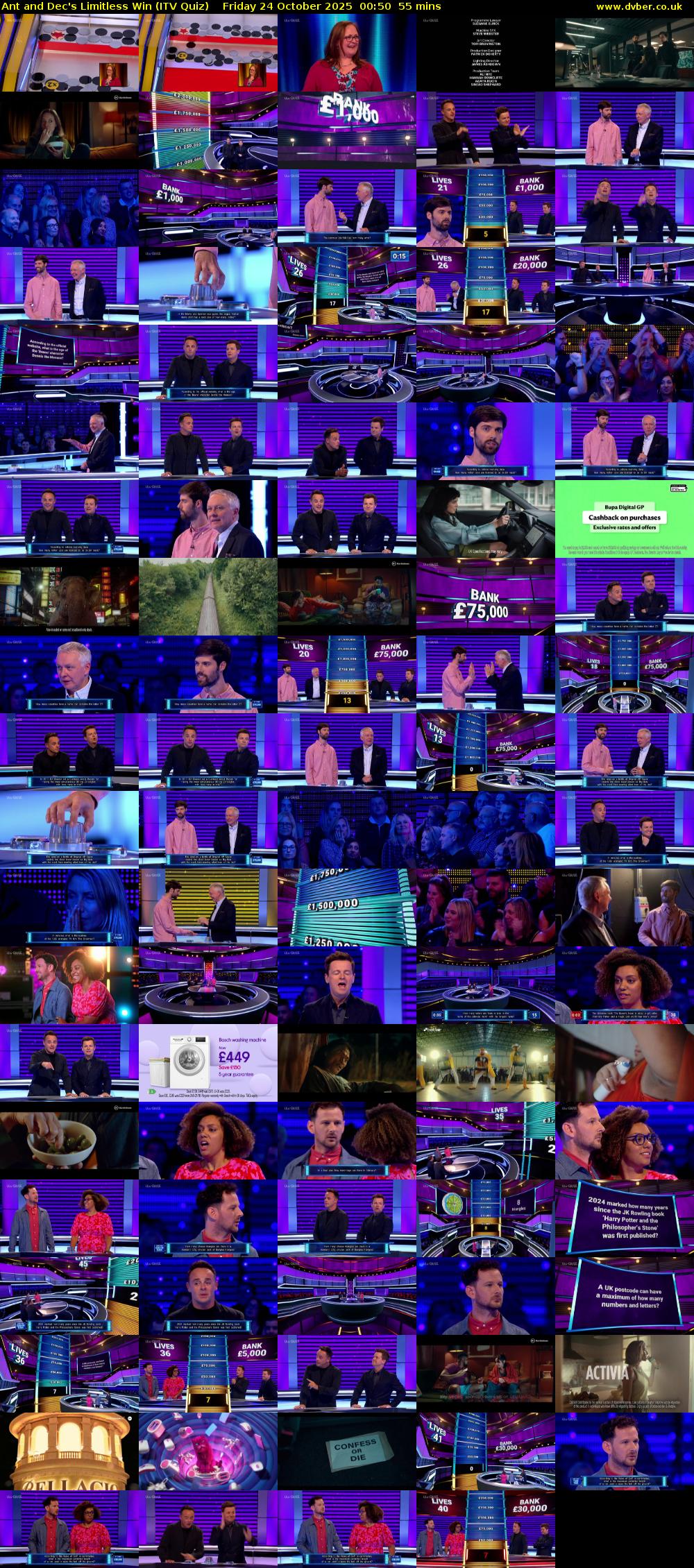 Ant and Dec's Limitless Win (ITV Quiz) Friday 24 October 2025 00:50 - 01:45