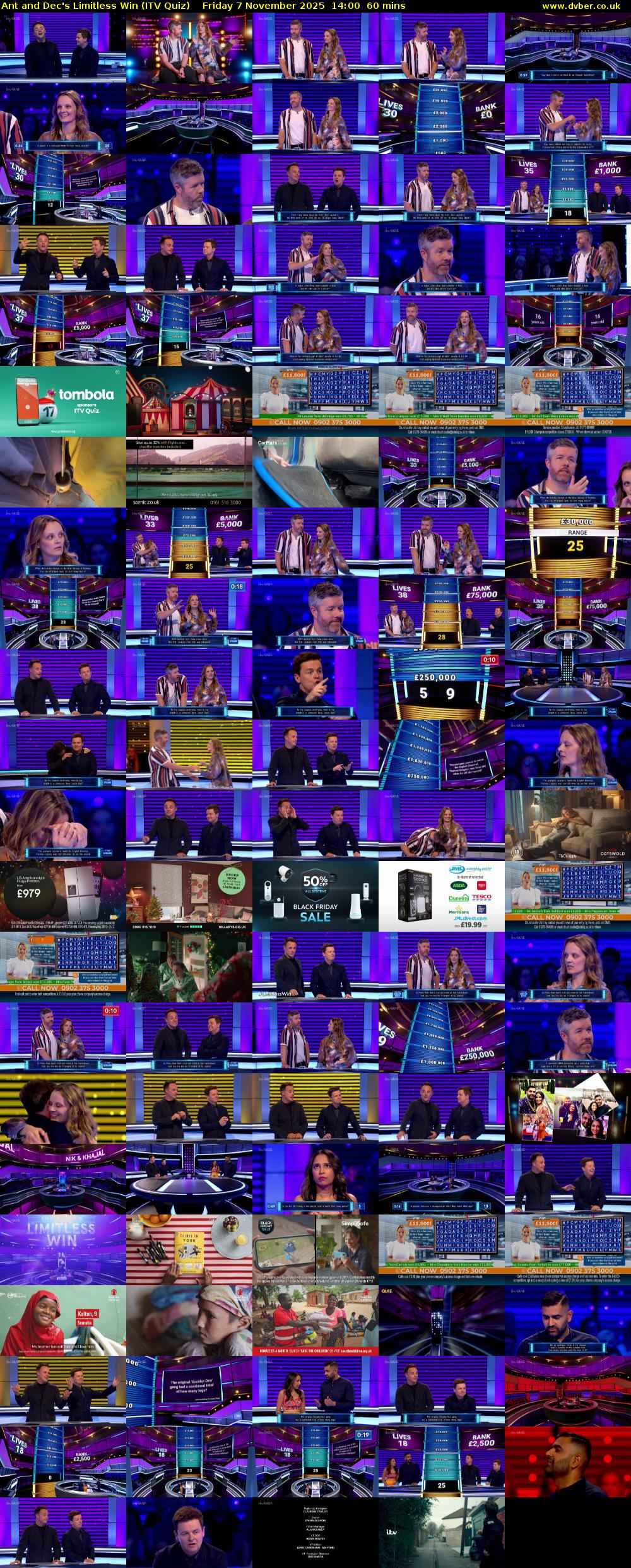 Ant and Dec's Limitless Win (ITV Quiz) Friday 7 November 2025 14:00 - 15:00