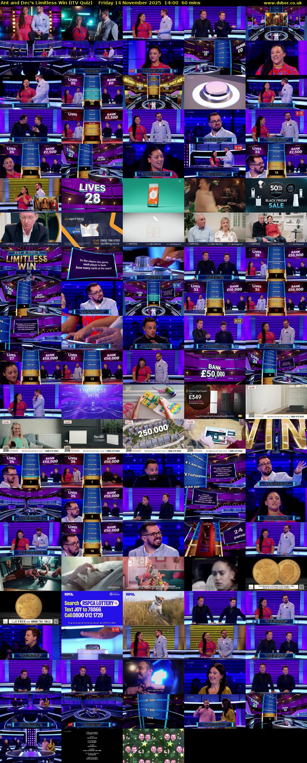 Ant and Dec's Limitless Win (ITV Quiz) Friday 14 November 2025 14:00 - 15:00