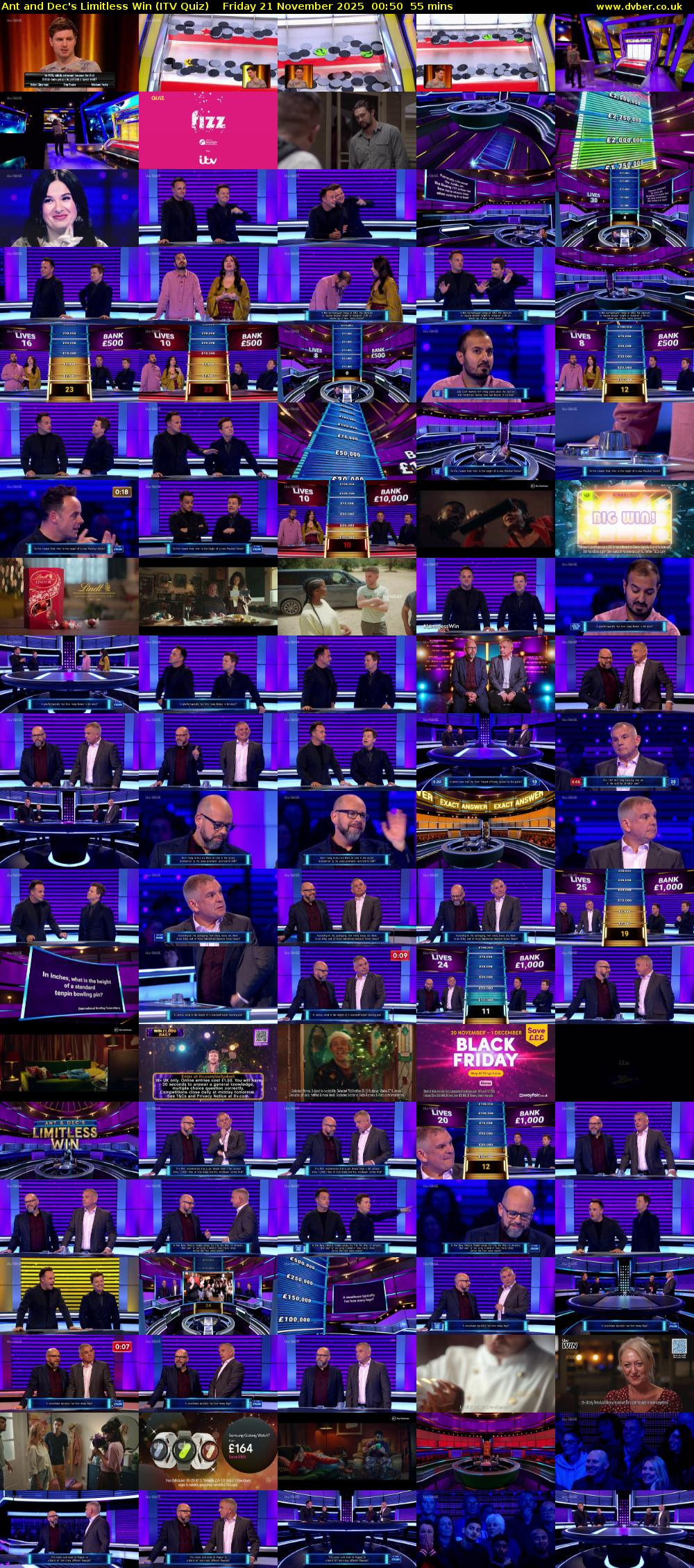 Ant and Dec's Limitless Win (ITV Quiz) Friday 21 November 2025 00:50 - 01:45