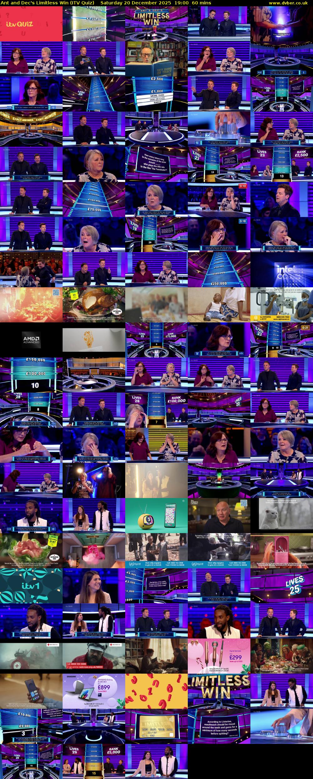 Ant and Dec's Limitless Win (ITV Quiz) Saturday 20 December 2025 19:00 - 20:00