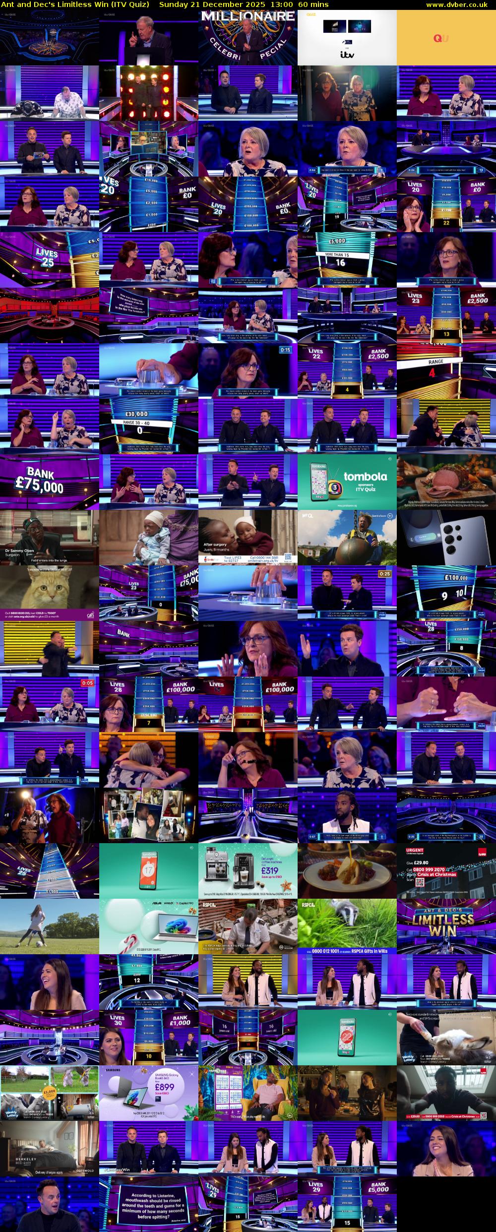 Ant and Dec's Limitless Win (ITV Quiz) Sunday 21 December 2025 13:00 - 14:00