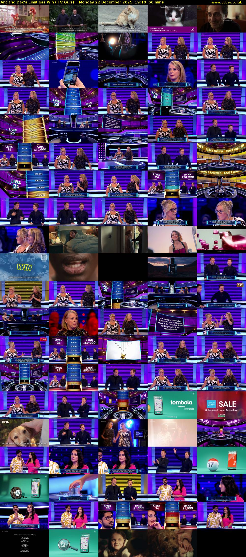 Ant and Dec's Limitless Win (ITV Quiz) Monday 22 December 2025 19:10 - 20:10