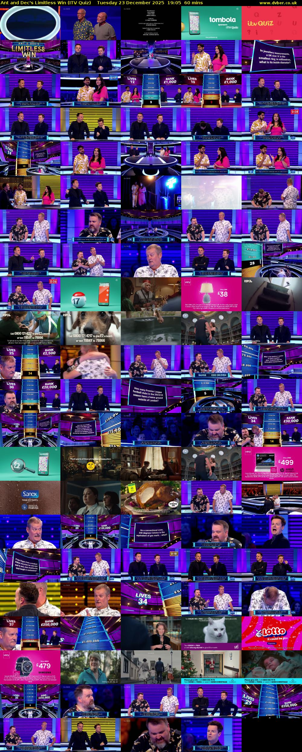 Ant and Dec's Limitless Win (ITV Quiz) Tuesday 23 December 2025 19:05 - 20:05