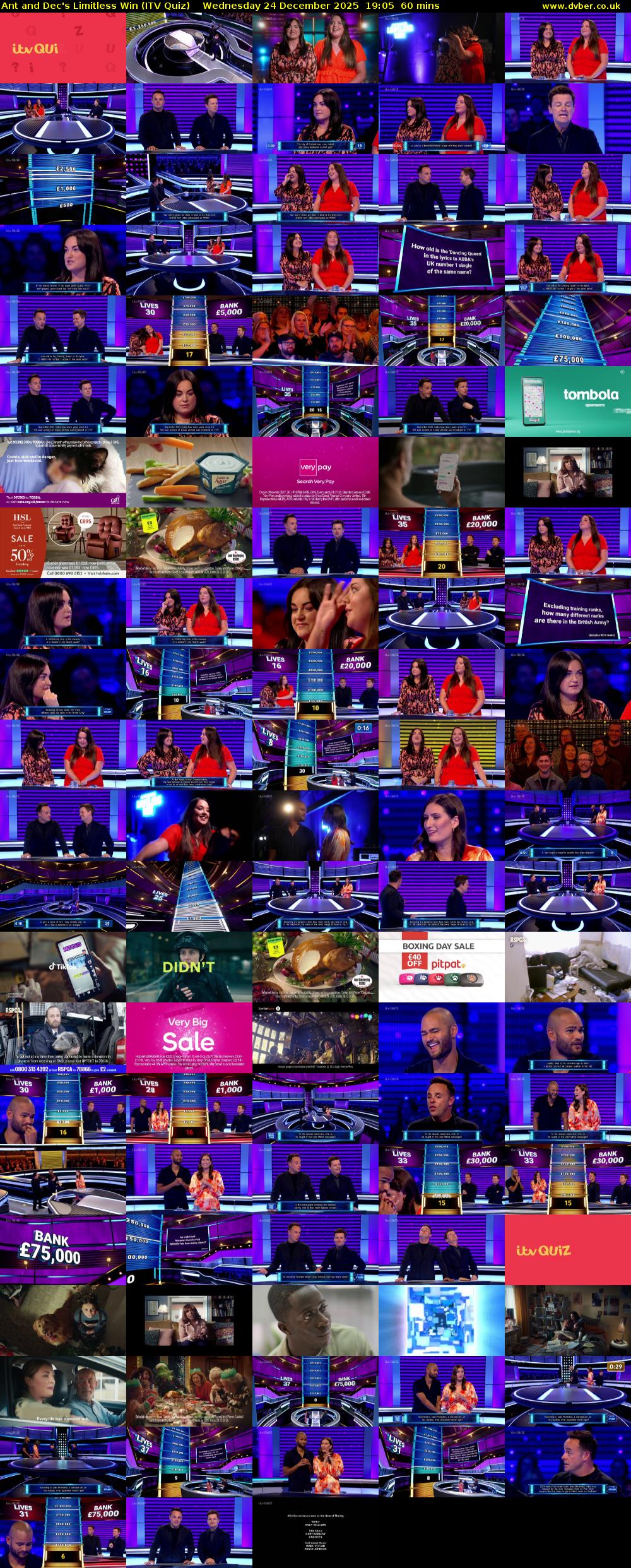 Ant and Dec's Limitless Win (ITV Quiz) Wednesday 24 December 2025 19:05 - 20:05