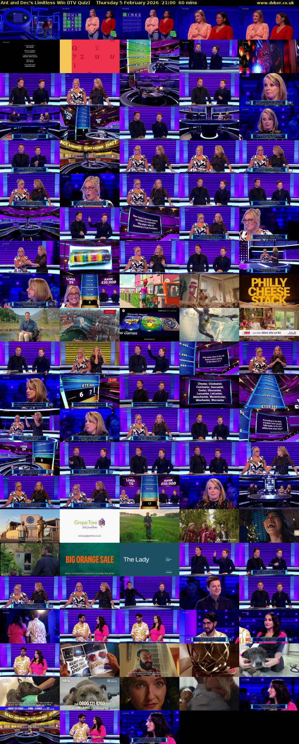Ant and Dec's Limitless Win (ITV Quiz) Thursday 5 February 2026 21:00 - 22:00
