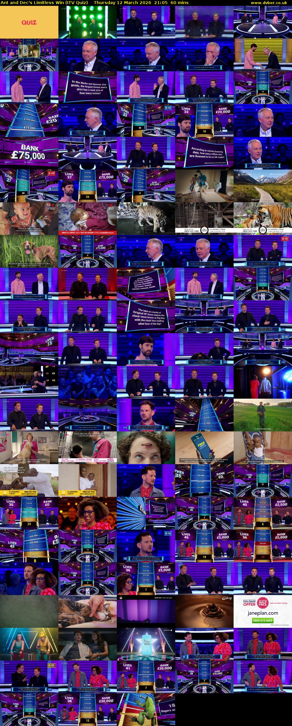 Ant and Dec's Limitless Win (ITV Quiz) Thursday 12 March 2026 21:05 - 22:05