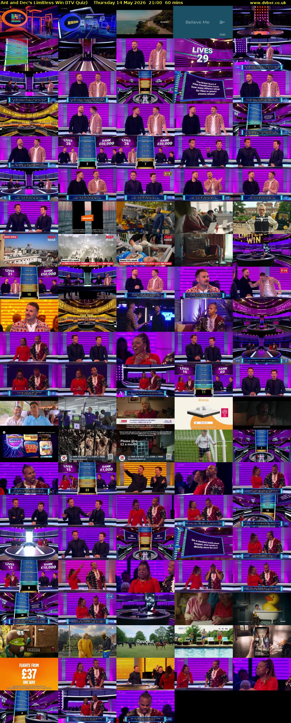 Ant and Dec's Limitless Win (ITV Quiz) Thursday 14 May 2026 21:00 - 22:00