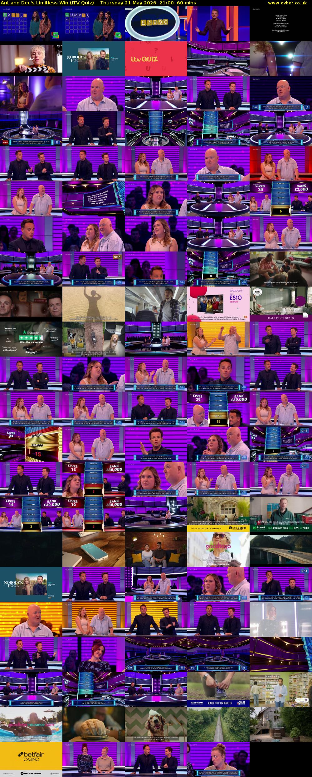 Ant and Dec's Limitless Win (ITV Quiz) Thursday 21 May 2026 21:00 - 22:00