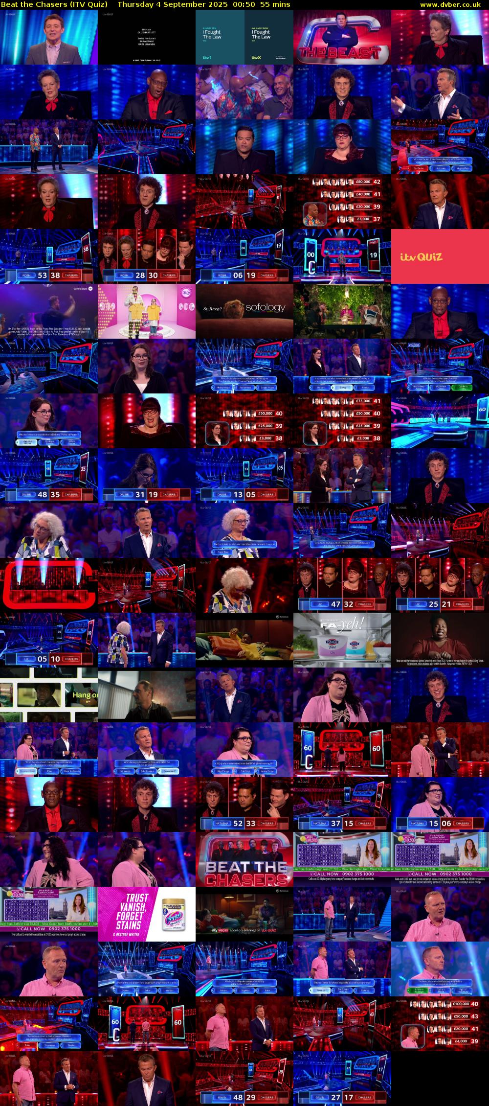 Beat the Chasers (ITV Quiz) Thursday 4 September 2025 00:50 - 01:45