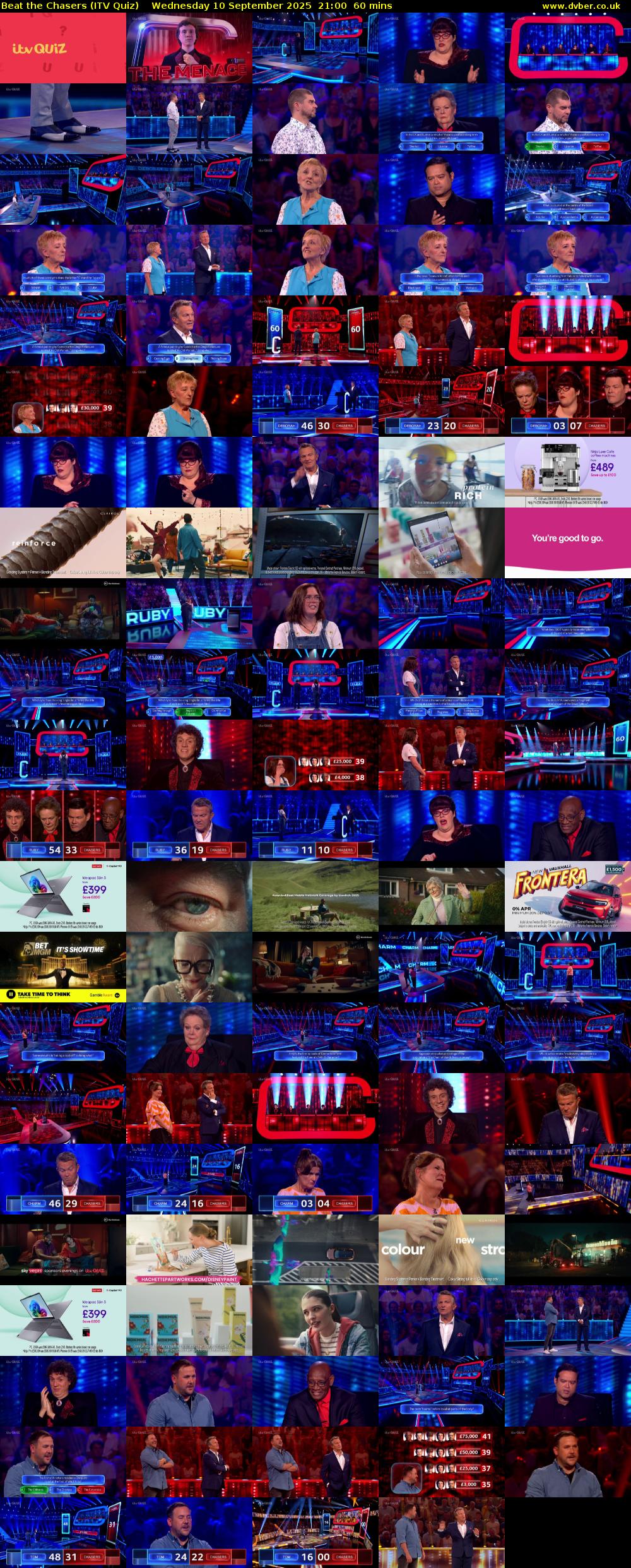 Beat the Chasers (ITV Quiz) Wednesday 10 September 2025 21:00 - 22:00