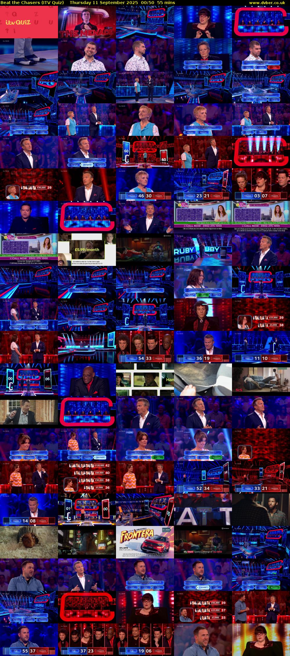 Beat the Chasers (ITV Quiz) Thursday 11 September 2025 00:50 - 01:45