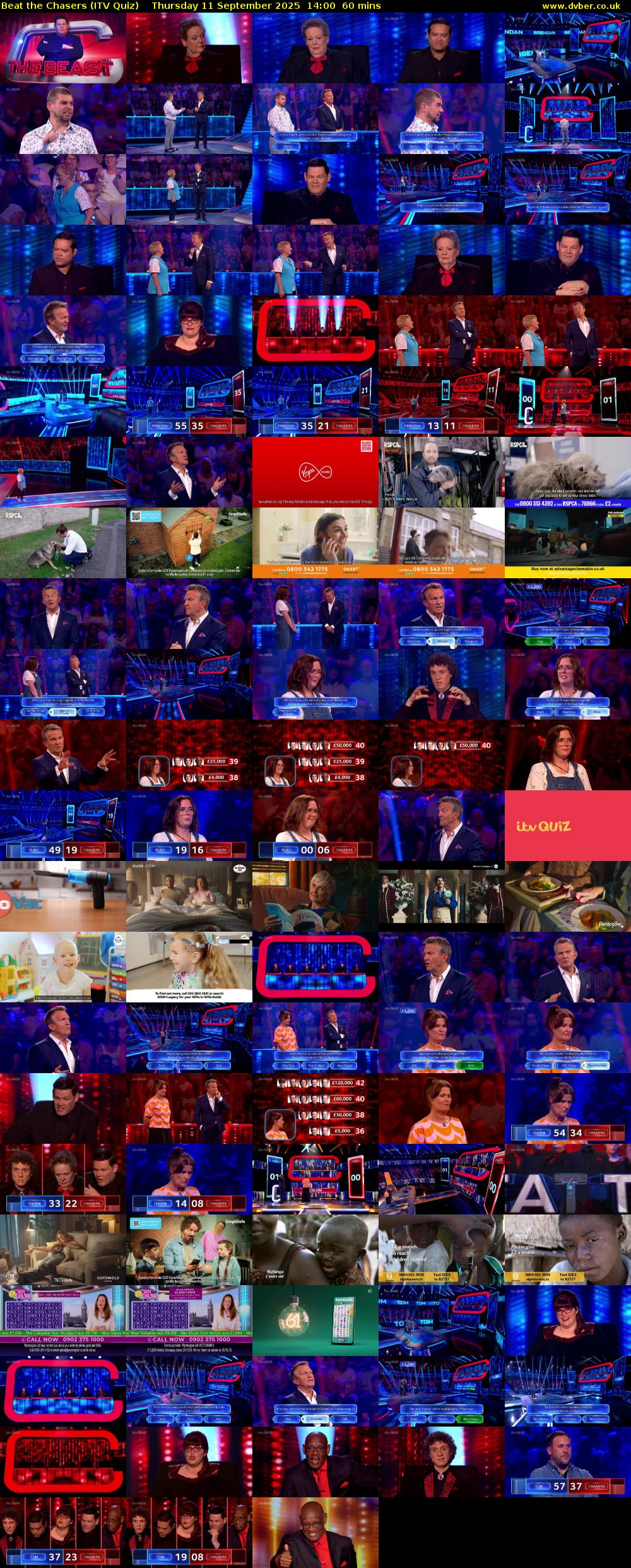 Beat the Chasers (ITV Quiz) Thursday 11 September 2025 14:00 - 15:00